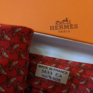 Hermes silk tie necktie perched birds NWOT